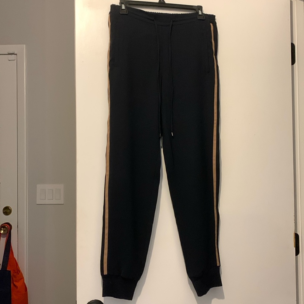 Vince Women’s Jogger Pants Crepe black Elastic Waist Small